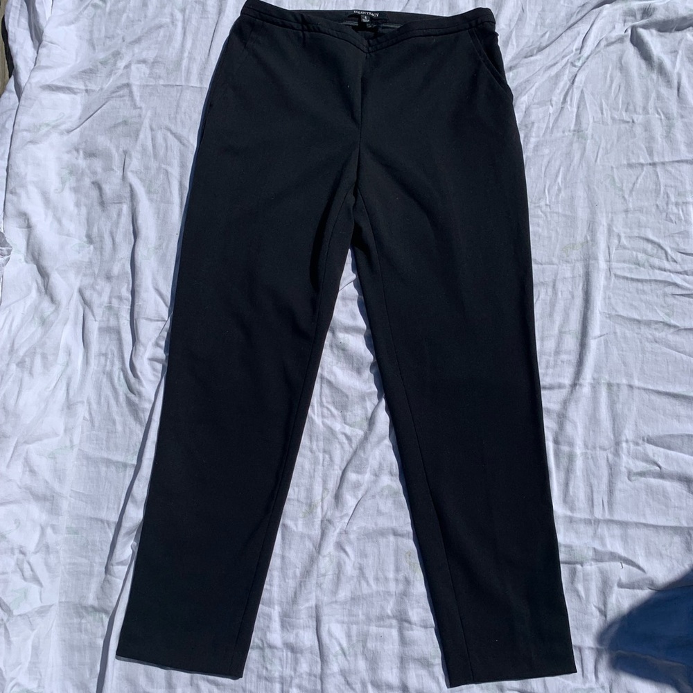 Black cropped dress pants